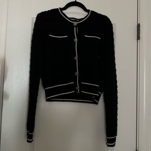 Fiorla 100% Cashmere Black Button-Up Knit Cardigan